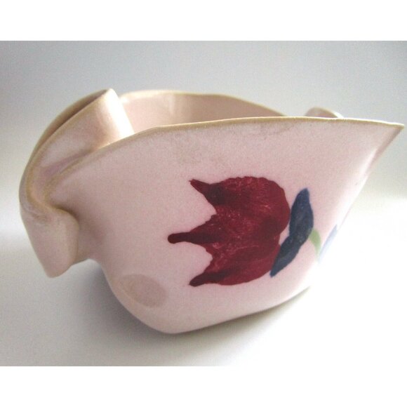Vintage Hilborn Pottery Signed Floral Tulip Pinch bowl trinket candy dish Canada - Picture 5 of 9